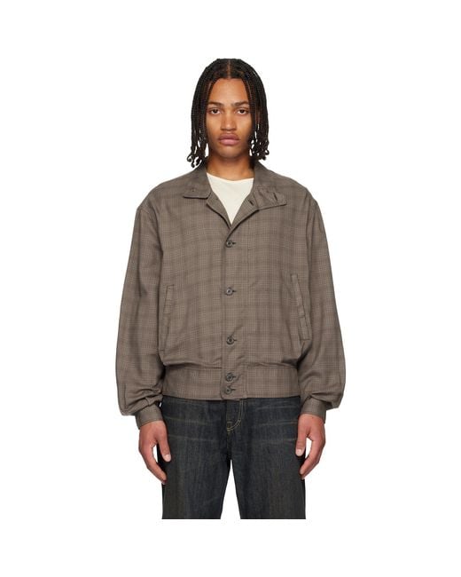 Our Legacy Brown Mock Bomber Jacket for men
