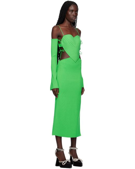 Mach & Mach Green Heart Midi Dress