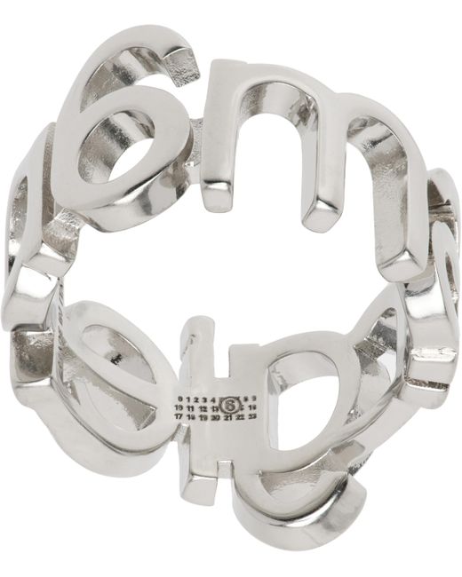 MM6 by Maison Martin Margiela シルバー Letter Logo リング Metallic