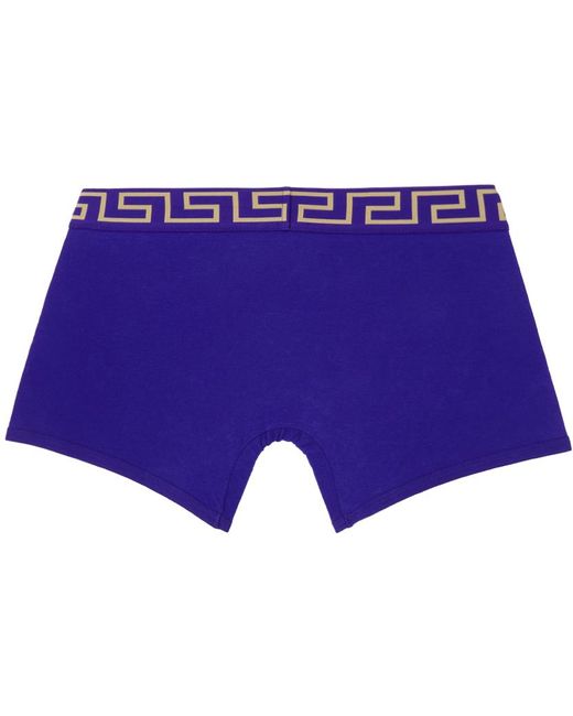 Boxer bleu à motif à clé grecque Versace pour homme en coloris Purple