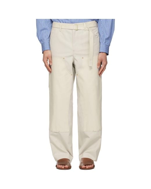Sacai Natural Off- Carhartt Wip Edition Duck Trousers for men