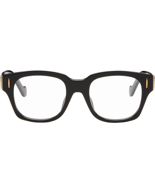 Loewe Black Anagram Logo Rectangle Glasses
