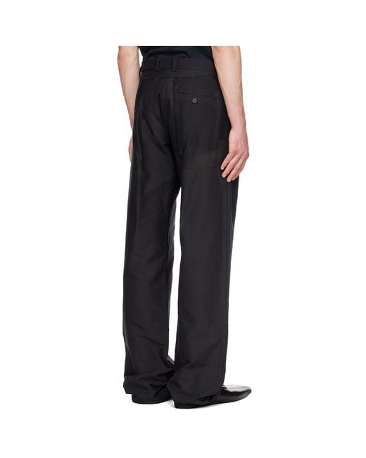 Balenciaga Black 3D Woven Trousers for men
