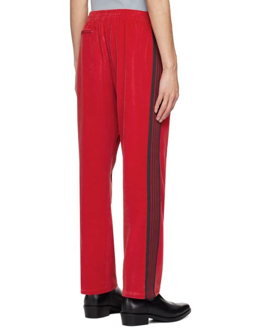 Needles Red Narrow Track Pants for men