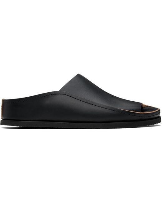 Lemaire Black Fussbett Sandals for men