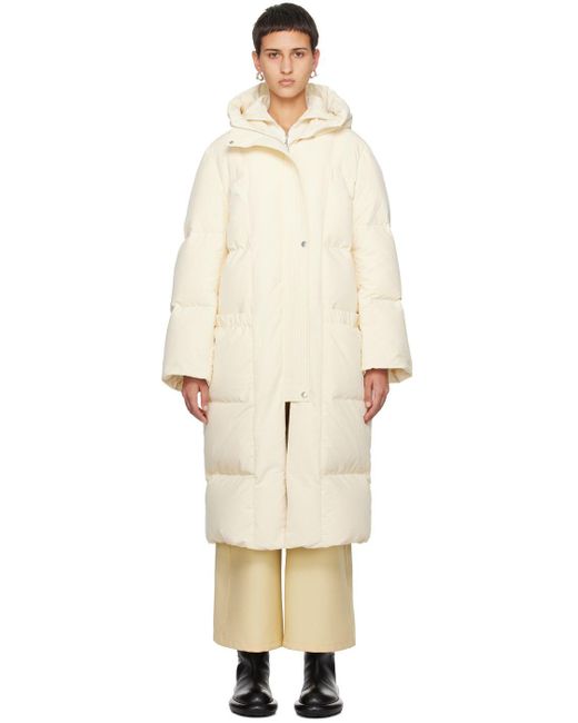 Jil Sander Natural Yellow Quilted Down Coat