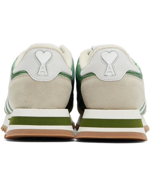 AMI Green & Beige Rush Sneakers