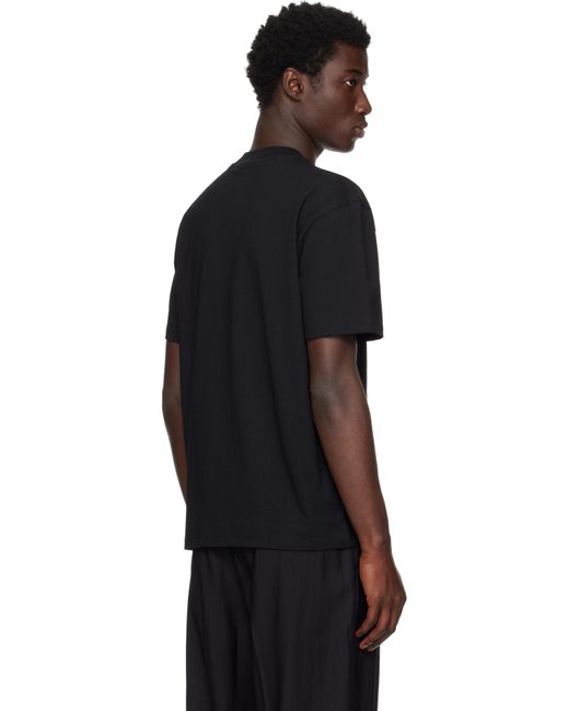 HUGO Black Relaxed-Fit Cotton Logo Print T-Shirt for men