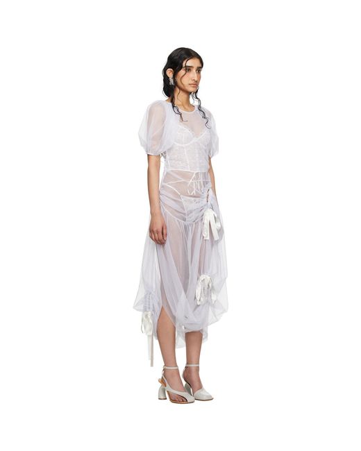 Wed Black Ssense Exclusive Off- Tie Midi Dress