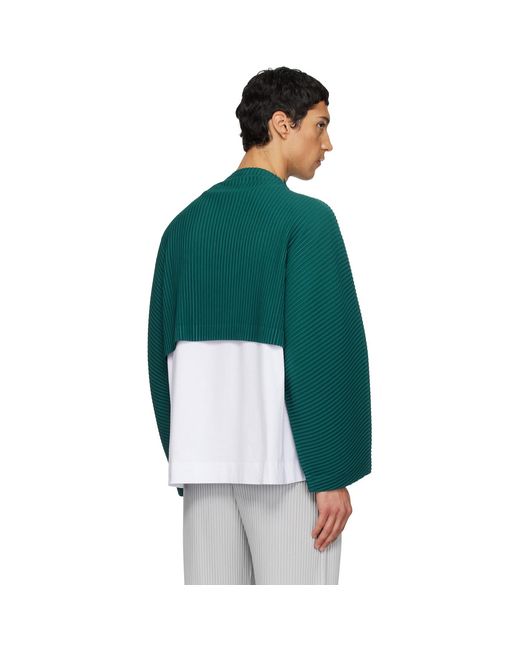 Homme Plissé Issey Miyake Green Color Pleats 1 Top for men