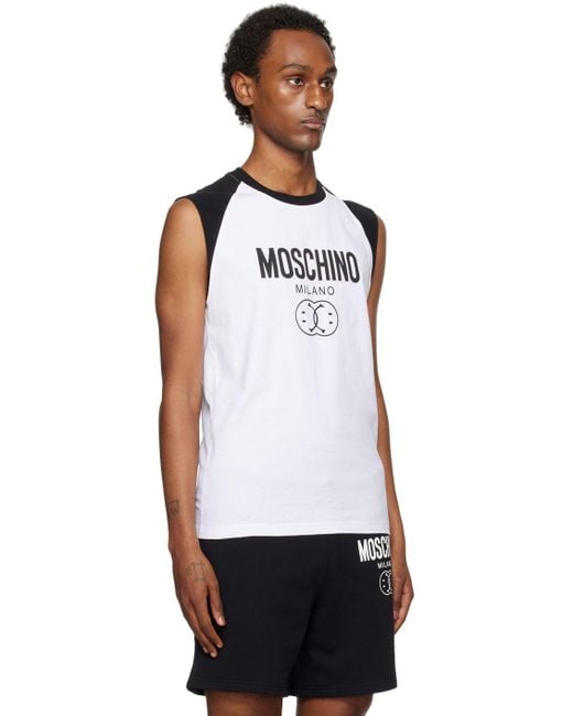 Moschino White Double Smiley Tank Top for Men Lyst