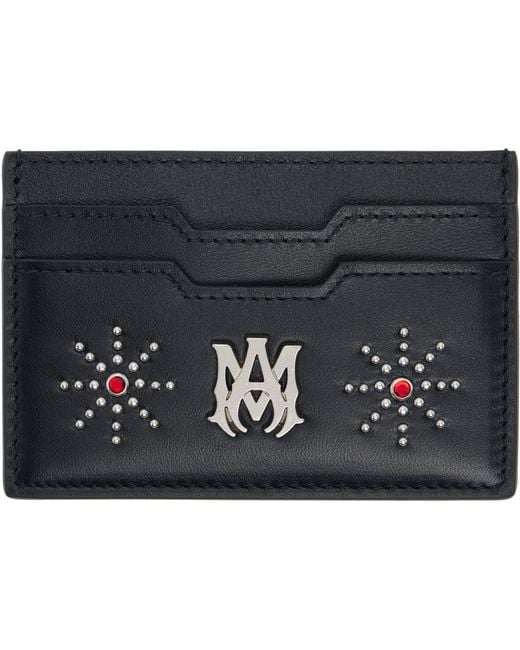 Amiri Black 'Ma' Stud Card Holder for men