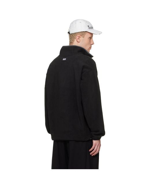 Aape By A Bathing Ape Black Aapenow Moonface Half-Zip Sweater for men