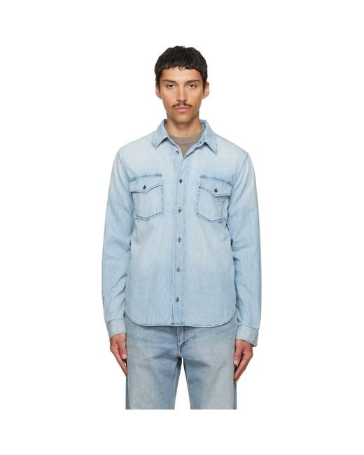 Citizens of Humanity Blue Cairo Utility Denim Shirt for men