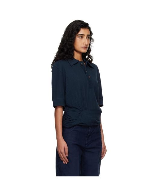 Victoria Beckham Blue Twist Polo