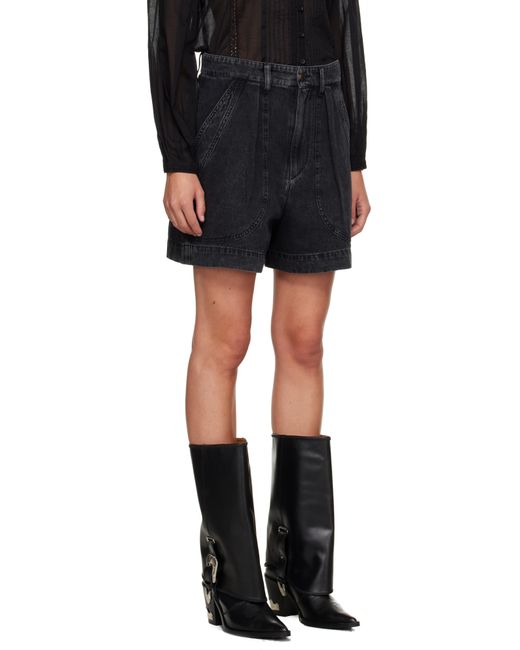 Isabel Marant Black Noemia Denim Shorts