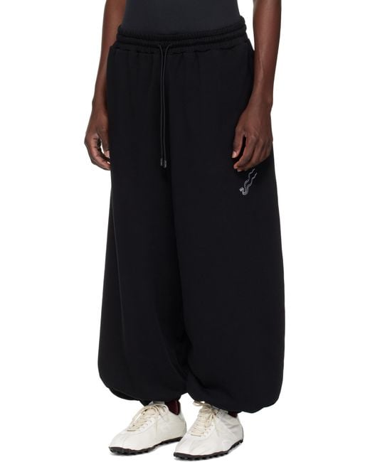 Lu'u Dan Black Baggy Bontan Sweatpants for men