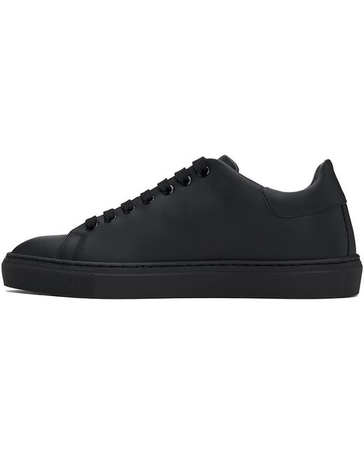 Moschino Black Leather Logo Sneakers for men