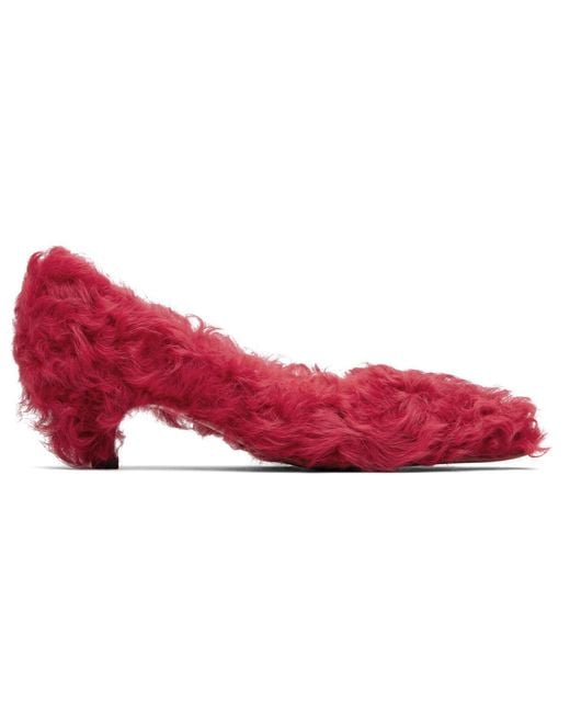 Undercover Red Furry Heels