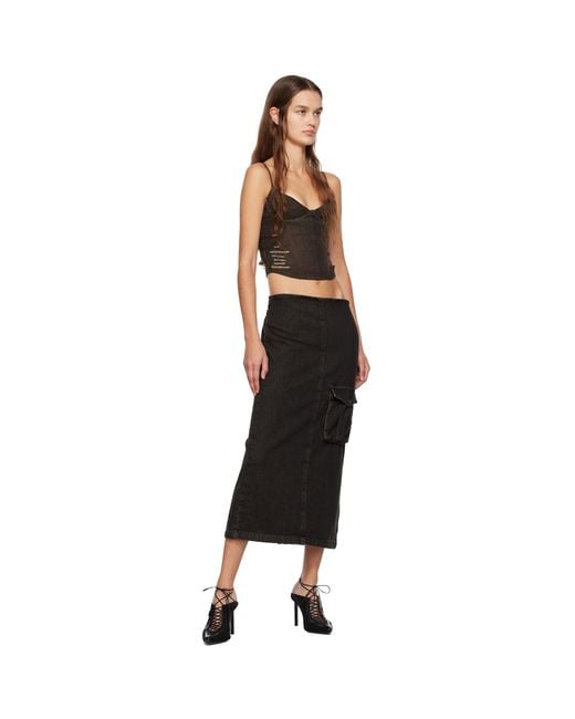 Miaou Black Kiko Denim Tank Top
