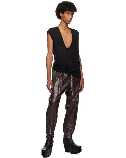 メンズ Rick Owens ブラウン Hollywood Tecuatl トラウザーズ Black