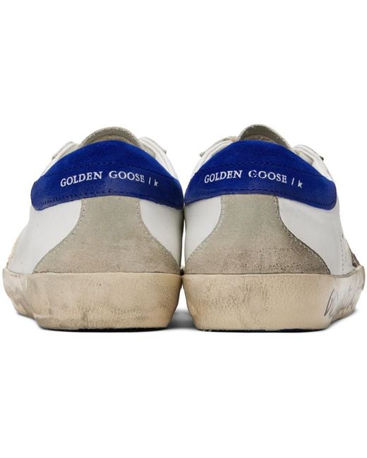 Golden Goose Deluxe Brand Black White & Blue Super-star Sneakers for men