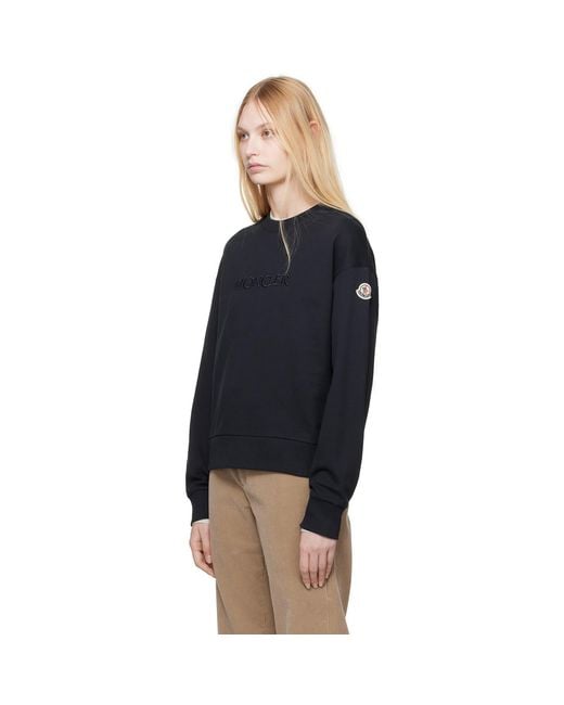 Moncler Black Embroide Logo Sweatshirt