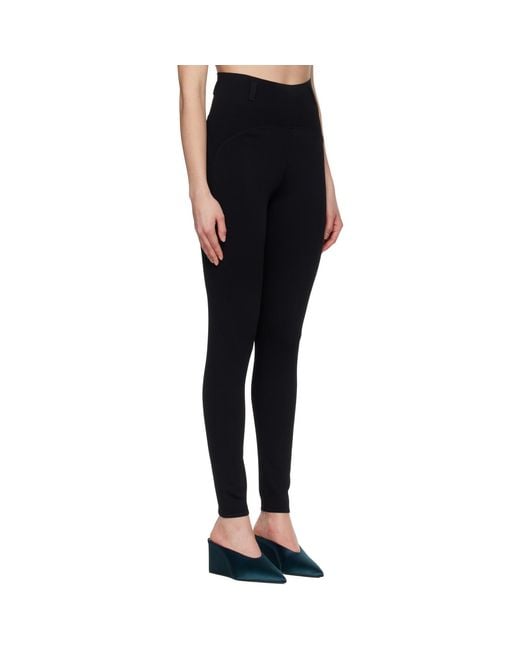 Alaïa Black Rib Belt Loop Leggings
