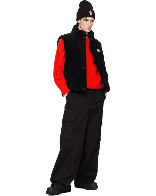 Moncler Red Colbricon Teddy Reversible Down Vest for men