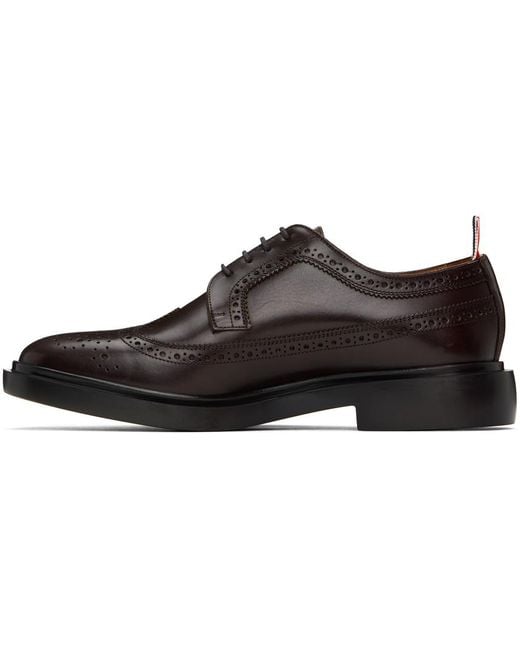 Thom Browne Black Brown Rubber Sole Longwing Derbys for men