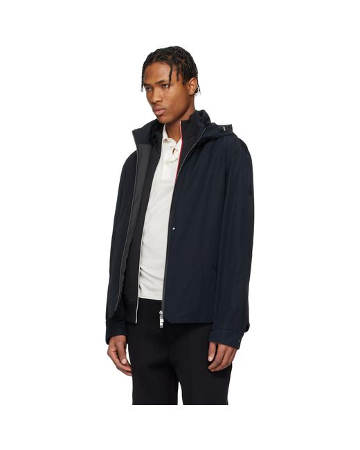 Moncler Black Lacha Hooded Windbreaker Jacket for men