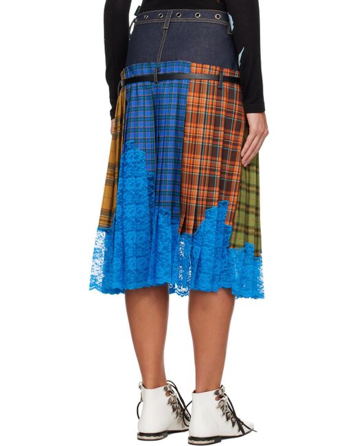 ANDERSSON BELL Blue Color Dia Midi Skirt
