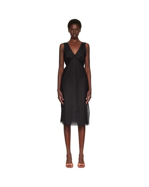 Cou Cou Black 'The Iris Slip' Midi Dress