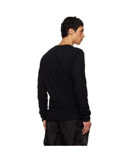 Rick Owens Black Temple Jumbo Double Ls T-shirt for men
