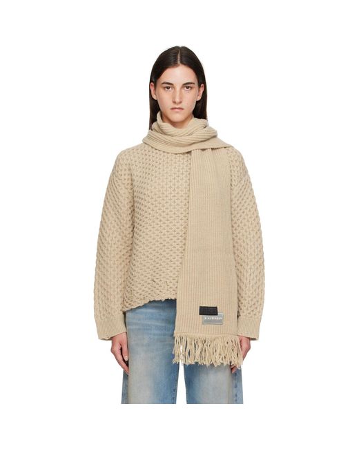 MM6 by Maison Margiela Natural Scarf Knit Sweater