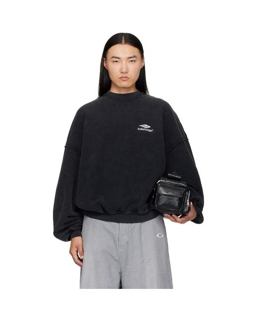 Balenciaga Black Inside Out Sweatshirt for men