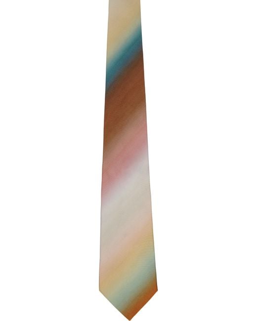 Paul Smith Black 'Smith Stripe' Ombre Tie for men
