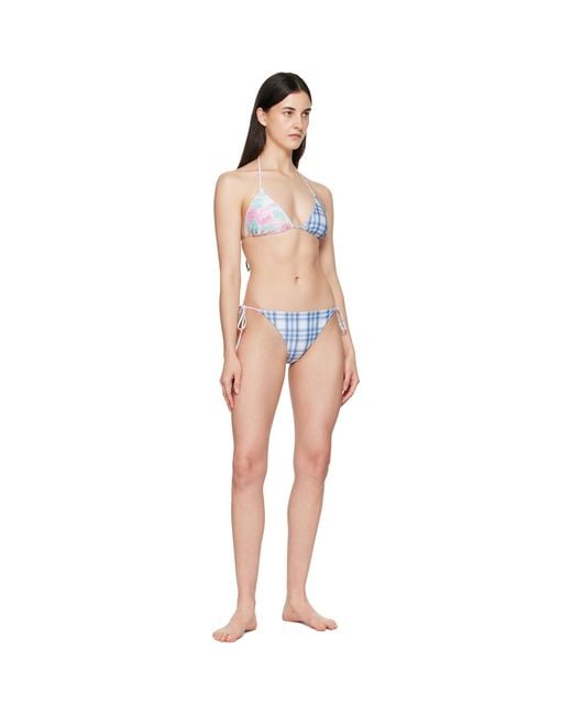 Acne Black Flower Check Bikini