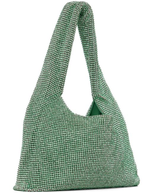 Kara Green Mini Crystal Mesh Armpit Bag