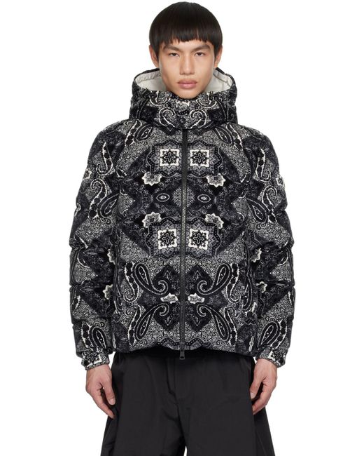 Moncler Black & White Graphic Down Jacket for men