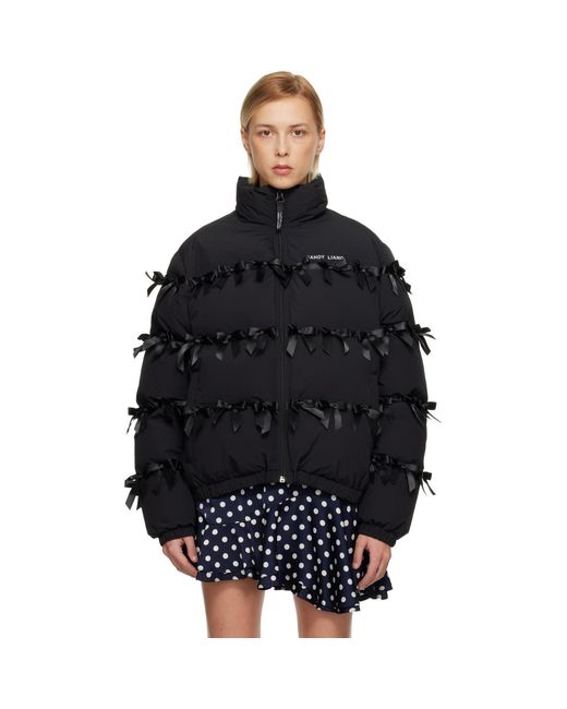 Sandy Liang Black Present Puffer Jacket
