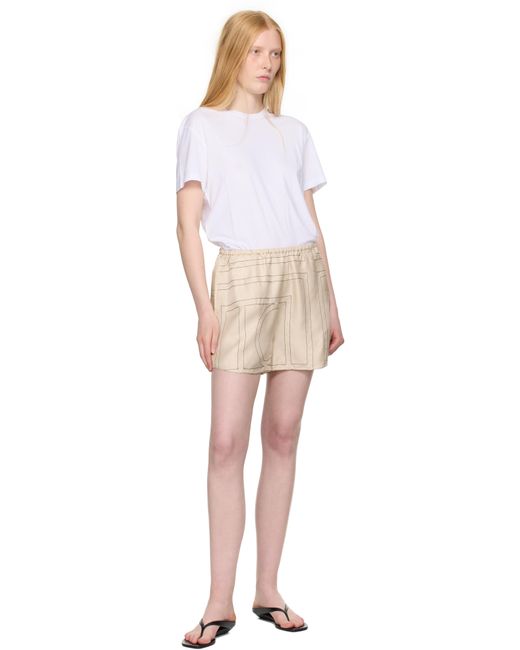 Short De Pyjama Blanc Cassé En Soie À Monogrammes Totême  en coloris Multicolor
