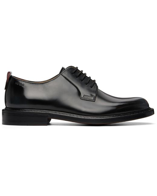HUGO Black Leather Derbys for men