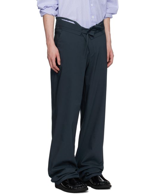 メンズ OTTOLINGER ネイビー Double Fold Suit トラウザーズ Blue