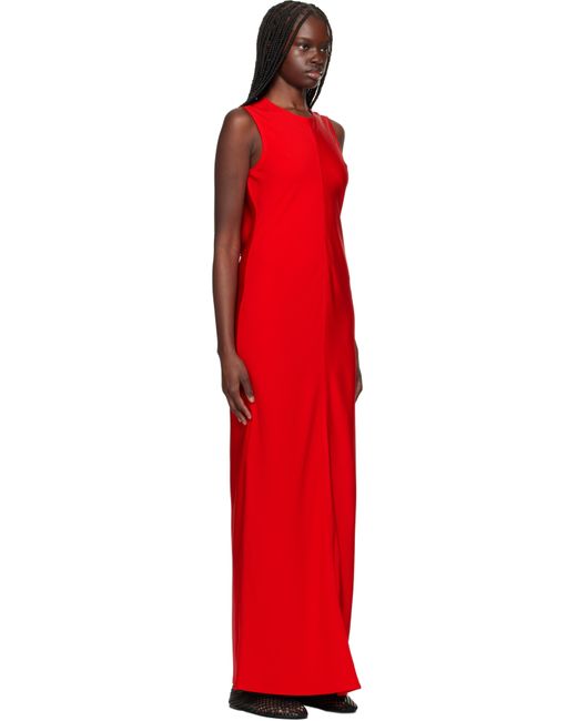 AMI レッド ストレート マキシワンピース Red