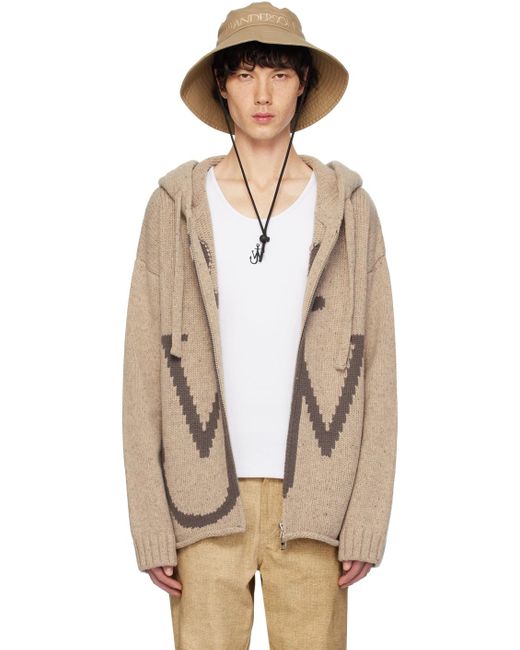 J.W. Anderson Black Beige Anchor Hoodie for men