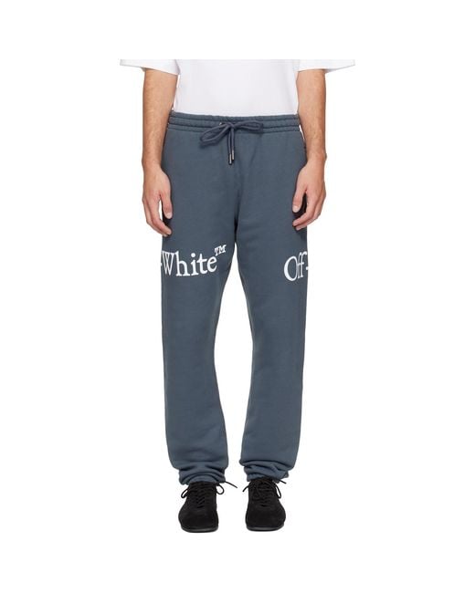 Off-White c/o Virgil Abloh Blue Bookish Scarf Cuffed Sweatpants for men