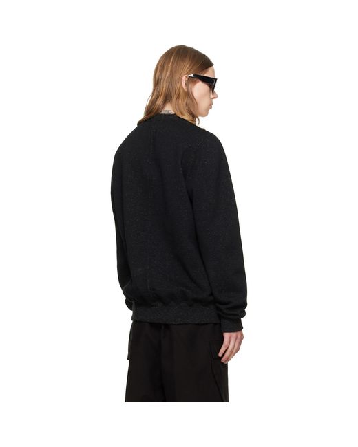 Rick Owens Black Tower Crewneck Sweatshirt for men