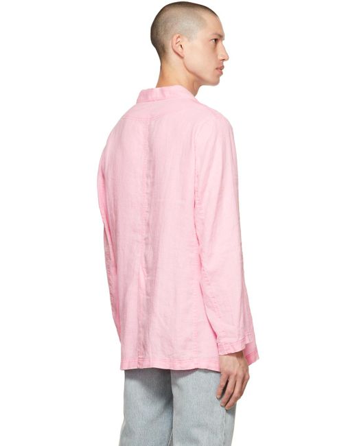 Edward Cuming Pink Linen Blazer for men