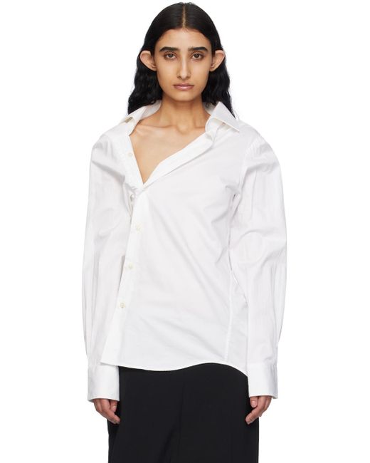 【関税込み】HODAKOVA Asymmetric Split Tシャツ HODAKOVA Asymmetric Shirt in White | Lyst Australia